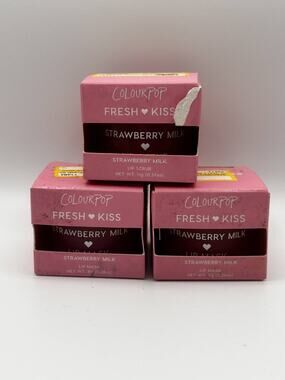 ColourPop Fresh Kiss Lip Mask & Lip Scrub Strawberry Milk Imperfect Boxes